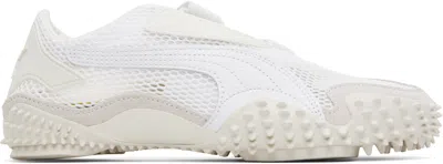PUMA WHITE & GRAY MOSTRO MESH SNEAKERS