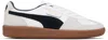 Puma White & Gray Palermo Leather Sneakers In  White-vapor Gra