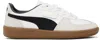 Puma White & Gray Palermo Leather Sneakers In  White-vapor Gra