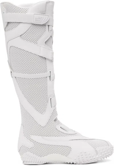 PUMA WHITE MOSTRO LEATHER TALL BOOTS