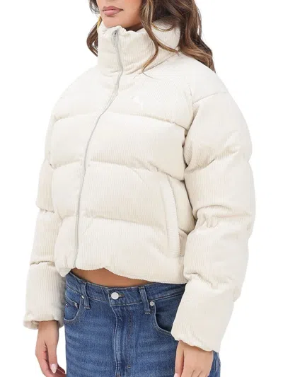 Puma White Polyester Velvet Down Jacket In Gray