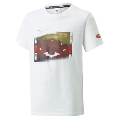 Puma Kids' White T-shirt  X The Batman In Bianco