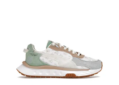 Pre-owned Puma Wild Rider Animal Crossing New Horizons Sneakers In Light Sky Blue/whisper White In Multi