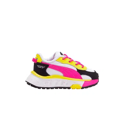 Pre-owned Puma Wild Rider Toddler 'rollin' - Pink Glow Yellow' | Infant Size 7