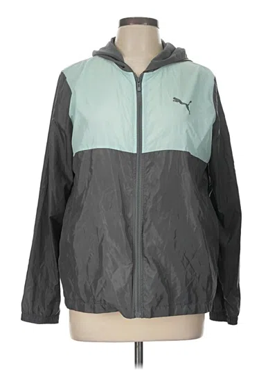 Pre-owned Puma Windbreaker Jacket In Gray