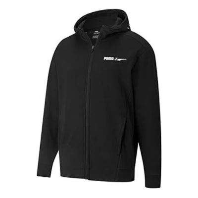 Puma Winterized Logo Sports Fleece Lined Hooded Jacket Black
