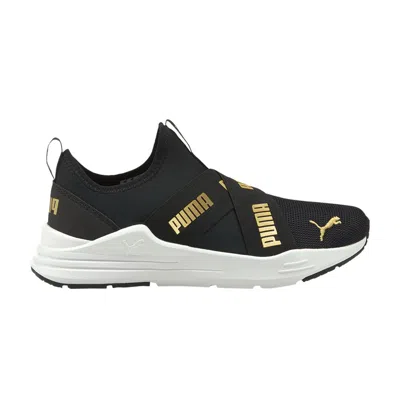 Pre-owned Puma Wired Run Slip-on Big Kid 'black Team Gold' | Kid's Size 5