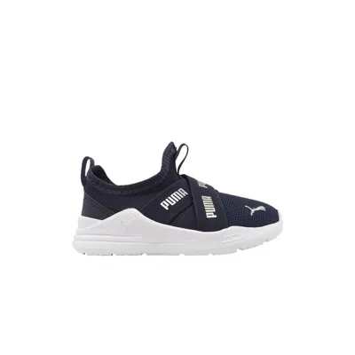 Pre-owned Puma Wired Run Slip-on Infant 'peacoat' | Blue | Infant Size 5