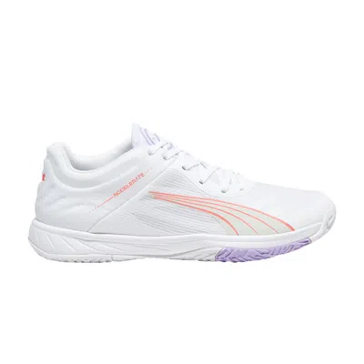 Pre-owned Puma Wmns Accelerate Turbo Court 'white Fire Orchid Violet'