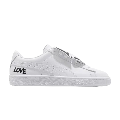 Pre-owned Puma Wmns Basket Badge Hndwrttn 'white'