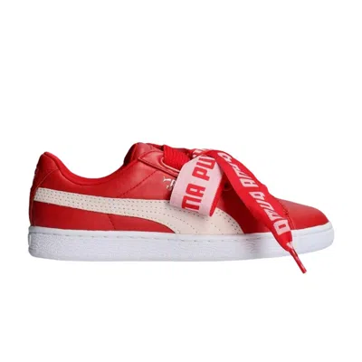 Pre-owned Puma Wmns Basket Heart De 'toreador White' | Red | Women's Size 7