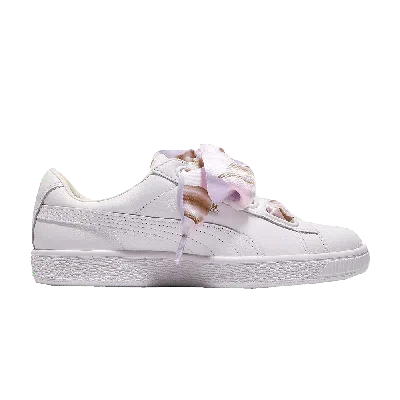 Pre-owned Puma Wmns Basket Heart 'geo Camo' In White