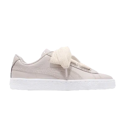 Pre-owned Puma Wmns Basket Heart Patent 'silver Grey' In Tan