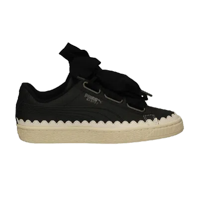 Pre-owned Puma Wmns Basket Heart Scallop 'black'