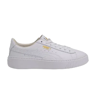 Pre-owned Puma Wmns Basket Platform Core 'white Gold'