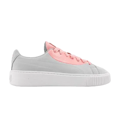 Pre-owned Puma Wmns Basket Platform 'valentine' In Grey