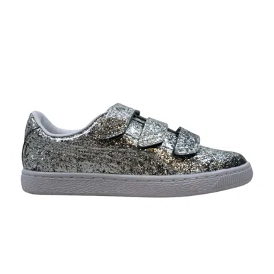 Pre-owned Puma Wmns Basket Strap Glitter 'silver'