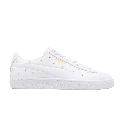 Pre-owned Puma Wmns Basket Studs 'white'