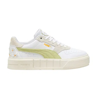 Pre-owned Puma Wmns Cali Court 'embroidery - Pistachio Green' | White | Women's Size 5.5