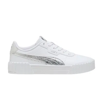 Pre-owned Puma Wmns Carina 3.0 Metallic 'white Silver' | Women's Size 11