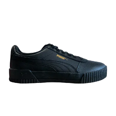Pre-owned Puma Wmns Carina Leather 'black Gold'