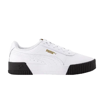 Pre-owned Puma Wmns Carina Leather 'white Black'
