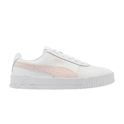 Pre-owned Puma Wmns Carina Leather 'white Rose Water'