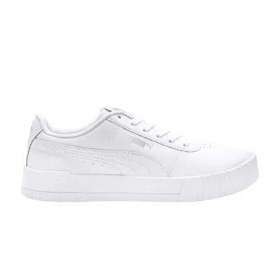 Pre-owned Puma Wmns Carina Leather 'white Silver' | Women's Size 7.5