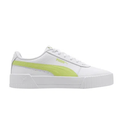 Pre-owned Puma Wmns Carina 'white Sunny Lime' | Women's Size 8