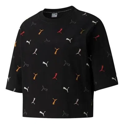 Puma (wmns) Classics Graphics Aop Boyfriend Tee In Black
