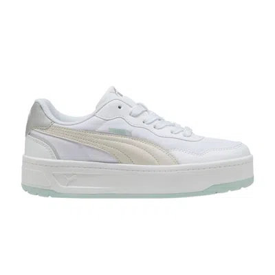 Pre-owned Puma Wmns Court Lally Skye 'aqua Metallics - White Feather Grey Peaceful Blue' | Women's Size 7.5