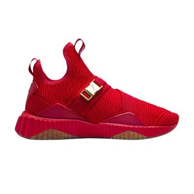 Pre-owned Puma Wmns Defy Varsity Mid 'ribbon Red Metallic Gold' | Women's Size 9