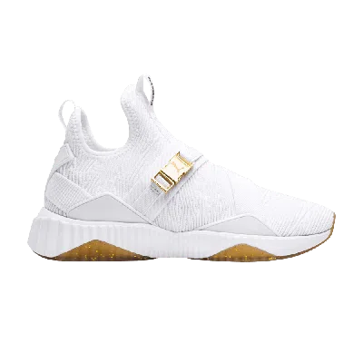 Pre-owned Puma Wmns Defy Varsity Mid 'white Metallic Gold'