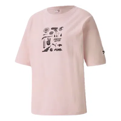 Puma (wmns) Downtown Graphic Tee In Pink