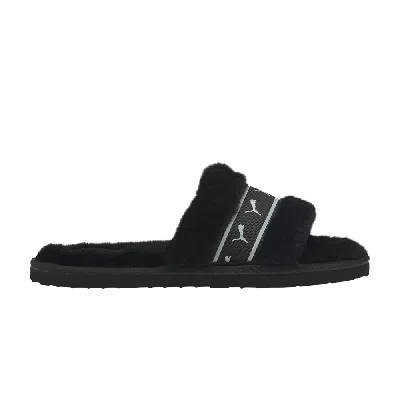 Pre-owned Puma Wmns Fluff Remix Slide 'black White'