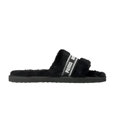 Pre-owned Puma Wmns Fluff Slide 'black'
