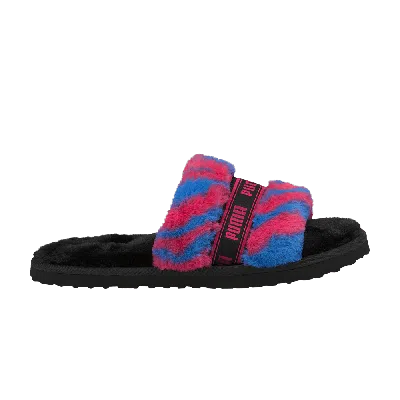 Pre-owned Puma Wmns Fluff Slide 'wild - Beetroot Purple' In Black
