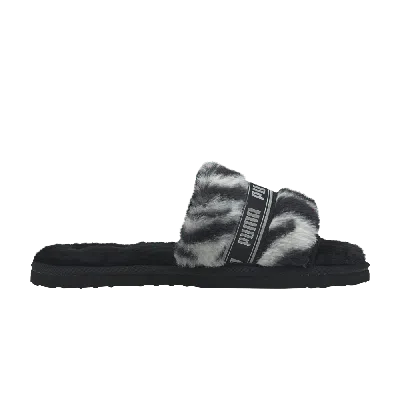 Pre-owned Puma Wmns Fluff Slide 'wild - Black'