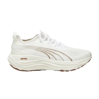Pre-owned Puma Wmns Foreverrun Nitro Knit 'warm White Teak' In Cream
