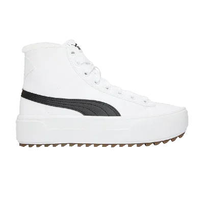 Pre-owned Puma Wmns Kaia Mid 'fur - White Black'