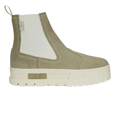 Pre-owned Puma Wmns Mayze Chelsea Suede 'birch' In Green