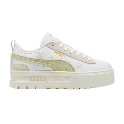 Pre-owned Puma Wmns Mayze 'floral Embroidery - White Pistachio Green'