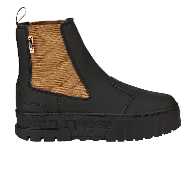 Pre-owned Puma Wmns Mayze Pop Chelsea Boot 'black Tiger's Eye'