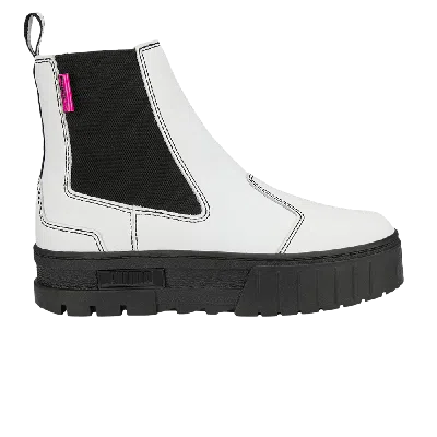 Pre-owned Puma Wmns Mayze Pop Chelsea Boot 'white Black'
