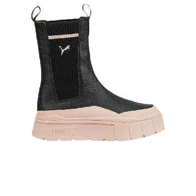 Pre-owned Puma Wmns Mayze Stack Chelsea Boot 'black Rose Quartz'
