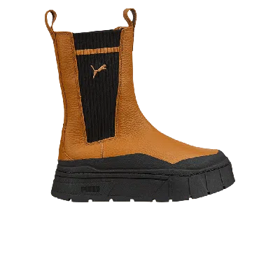 Pre-owned Puma Wmns Mayze Stack Chelsea Boot 'desert Tan' In Brown