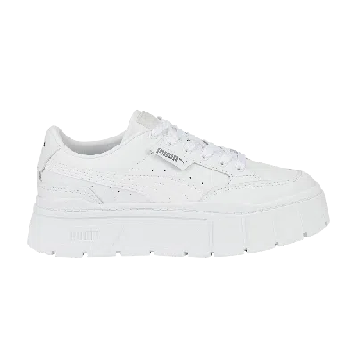 Pre-owned Puma Wmns Mayze Stack Leather 'triple White'