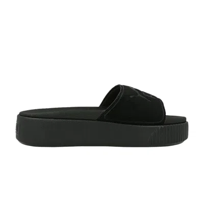 Pre-owned Puma Wmns Platform Slide Bold Sd 'triple Black' | Women's Size 7.5