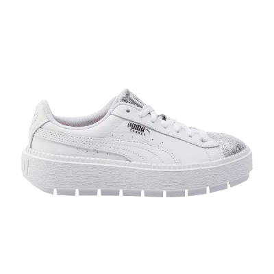 Pre-owned Puma Wmns Platform Trace 'biohacking' In White