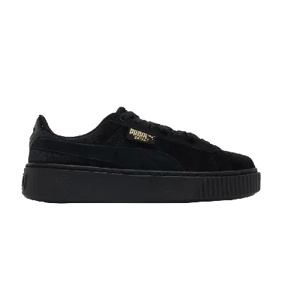 Pre-owned Puma Wmns Platform Velvet 'black Gold'